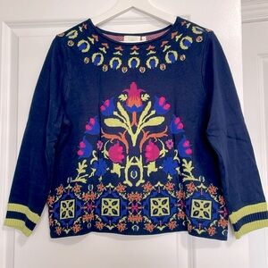 Anthropologie embroidered sweater, M